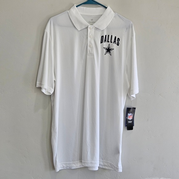 Dallas Cowboys Fanatics Mens XL NFL Polo Shirt White Football Sportswear READ - Picture 1 of 7